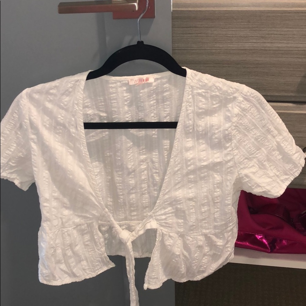 White cropped shirt